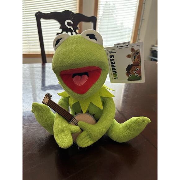 Disney Kermit the Frog Guitar Plush Doll Muppets 8”Stuffed Animal Lovey NWT‎ - Picture 1 of 6